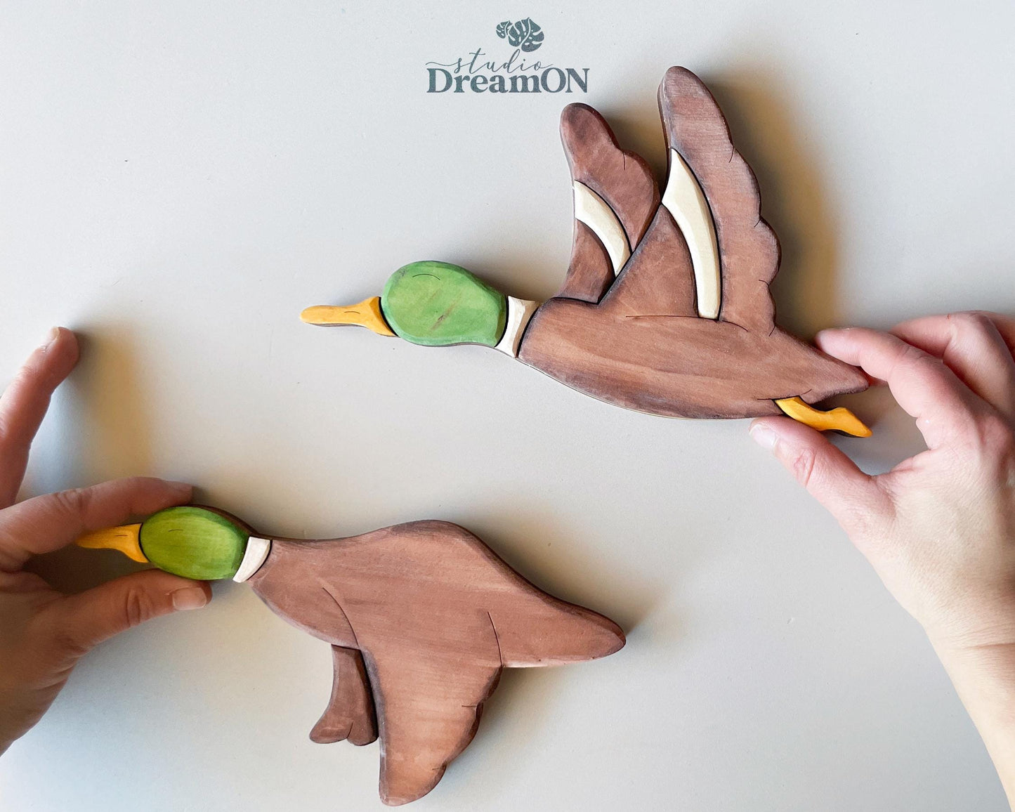Flying Mallard Ducks Wooden Wall Art Decor - Lake House Decor for Wall - Fathers Day Gift
