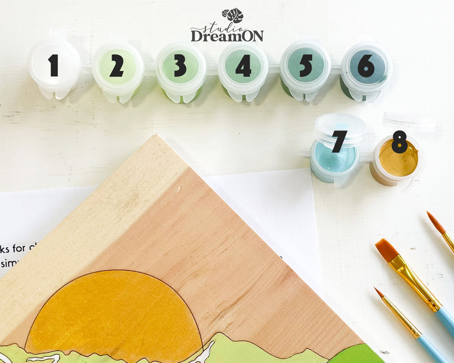 Mountain Paint by Number Kit - Wooden Wall Art DIY Craft Kit for Adults - Do It Yourself Painting Kit