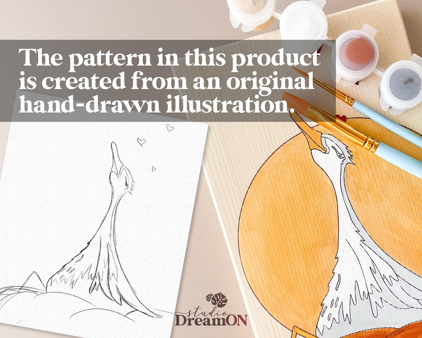Goose Paint by Number Kit - DIY Adult Craft Kit & Whimsical Home Decor - White Duck Wood Wall Hanging