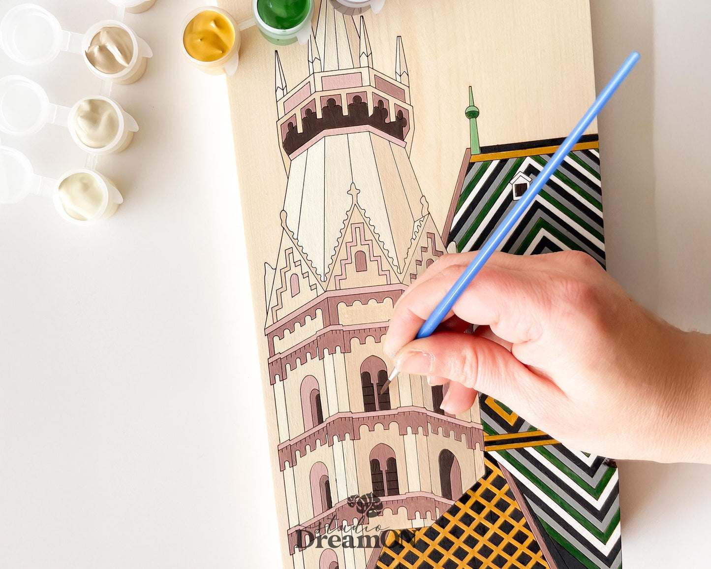 Vienna Paint by Number Kit - Stefansdom Austria DIY Wood Wall Art Decor - Church Landmark DIY Craft Kit for Adults