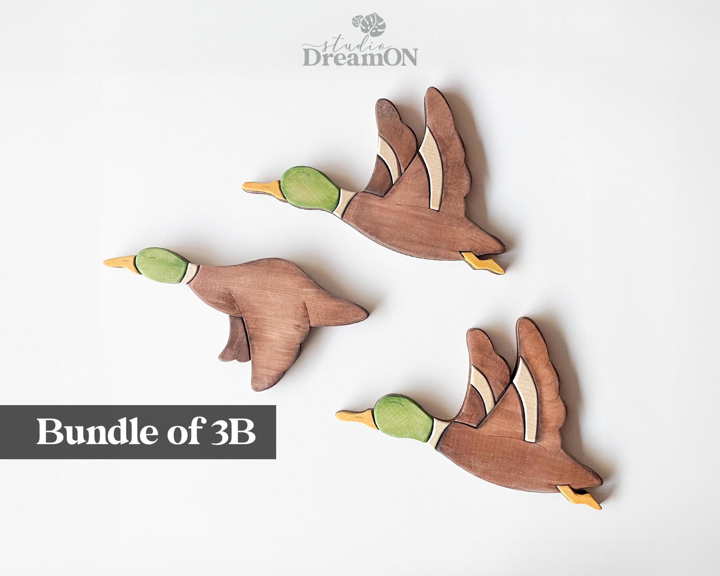 Flying Mallard Ducks Wooden Wall Art Decor - Lake House Decor for Wall - Fathers Day Gift