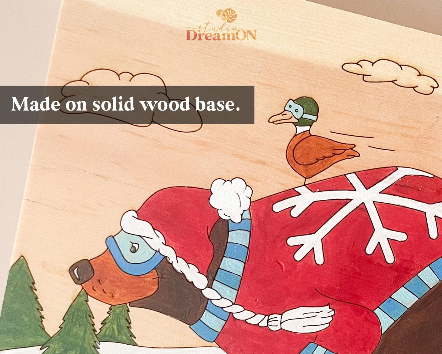 Wood Paint by Number - DIY Painting Craft Kit for Adults - Custom Ski Lodge Decor - Fun Christmas and Ski Gifts