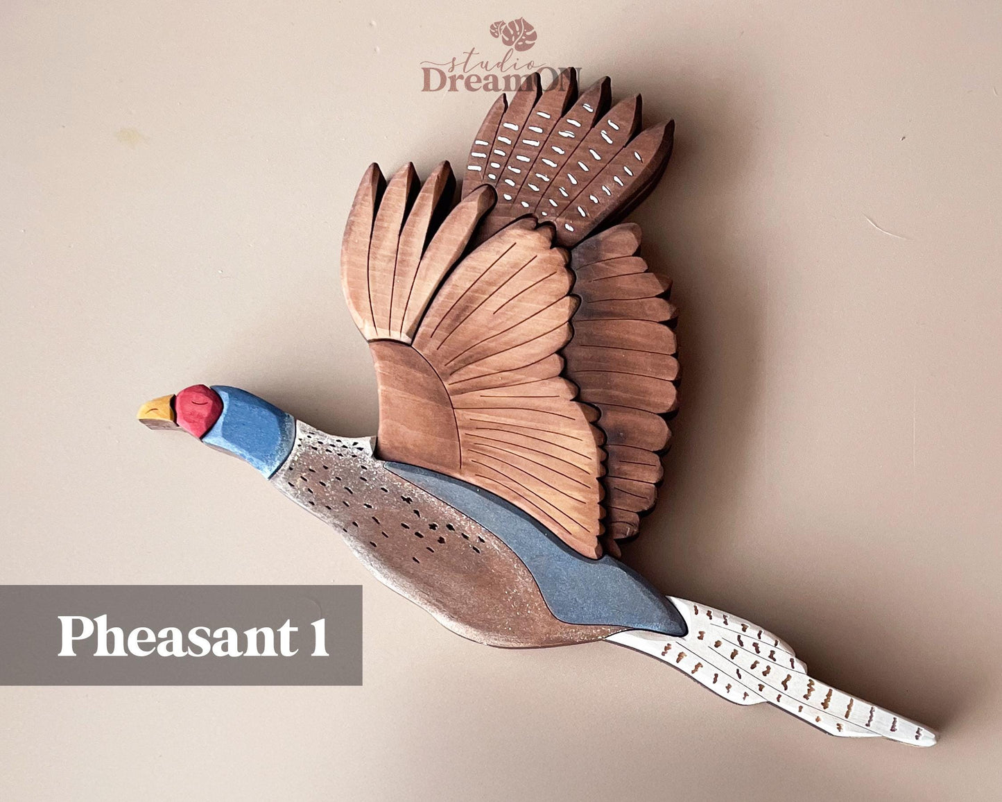 Flying Pheasant Birds Wooden Wall Art Decor - Rustic Lodge Wall Hanging - Farmhouse Home Decor - Hunting Gift - Nature Wall Art