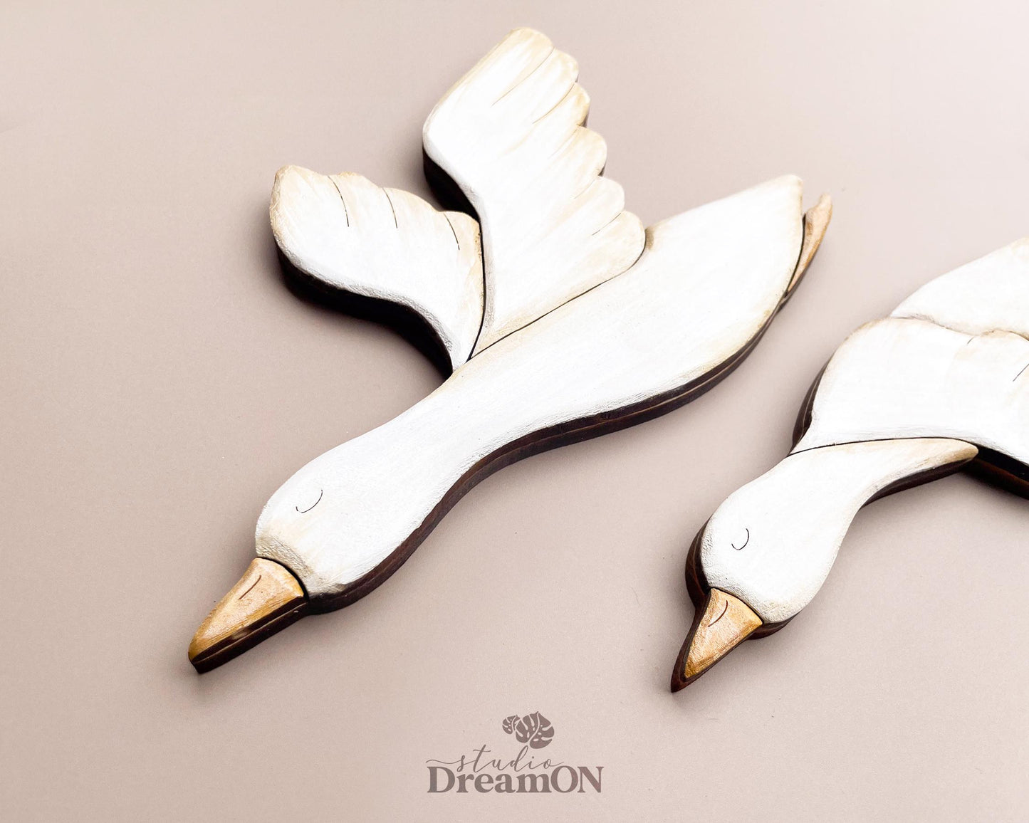 Flying Geese Wood Wall Art Decor - Farmhouse Decor for Wall - Mothers Day Gift - White Duck Girl Room Decor