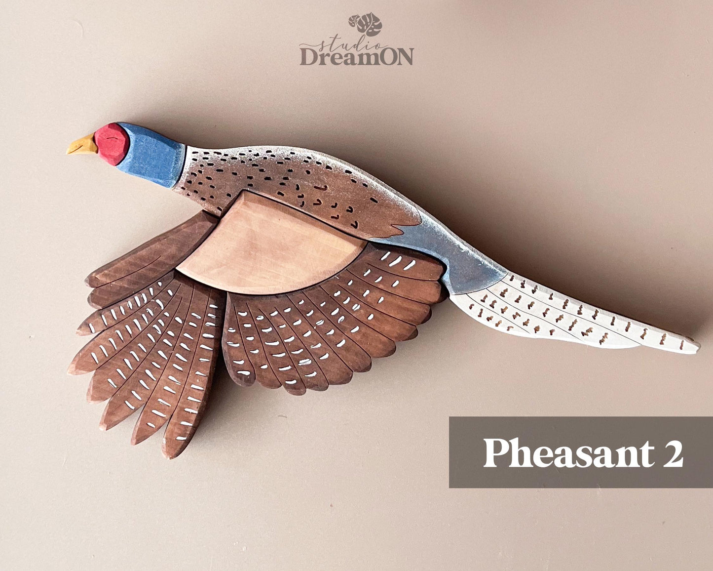 Flying Pheasant Birds Wooden Wall Art Decor - Rustic Lodge Wall Hanging - Farmhouse Home Decor - Hunting Gift - Nature Wall Art