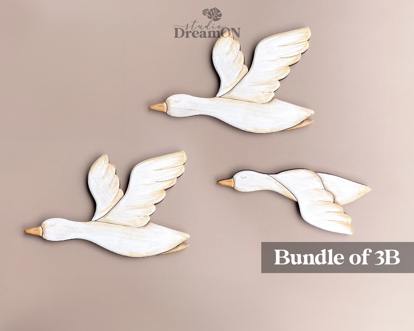 Flying Geese Wood Wall Art Decor - Farmhouse Decor for Wall - Mothers Day Gift - White Duck Girl Room Decor