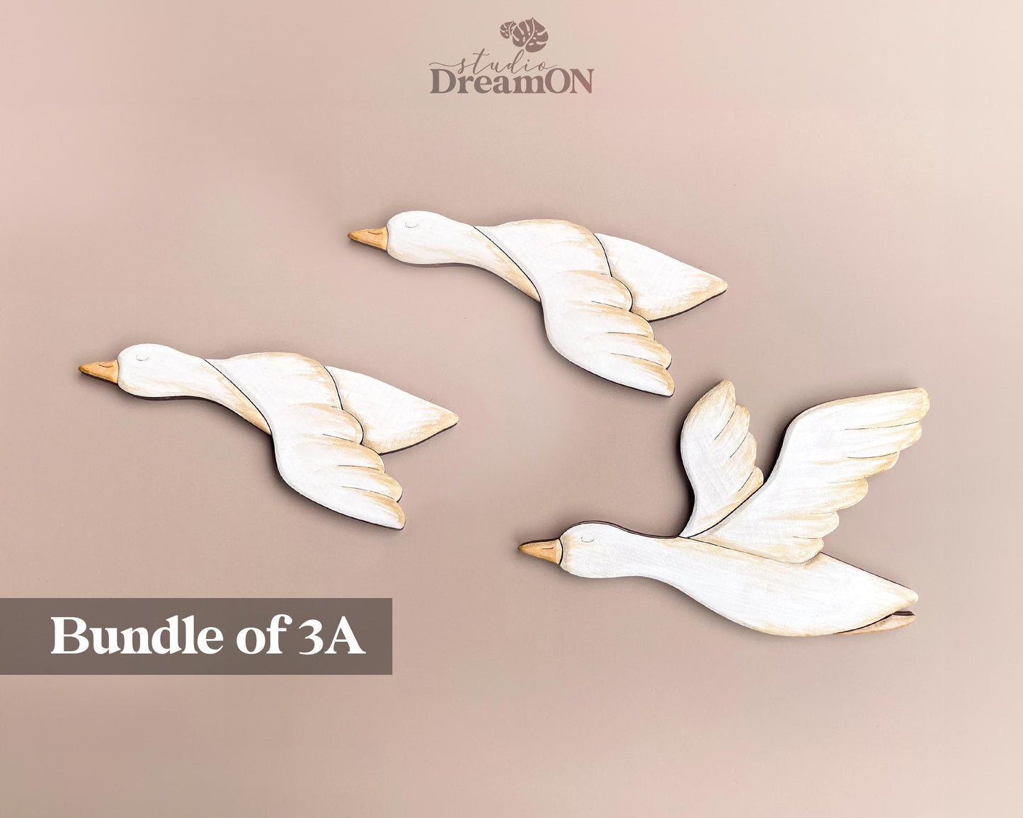 Flying Geese Wood Wall Art Decor - Farmhouse Decor for Wall - Mothers Day Gift - White Duck Girl Room Decor