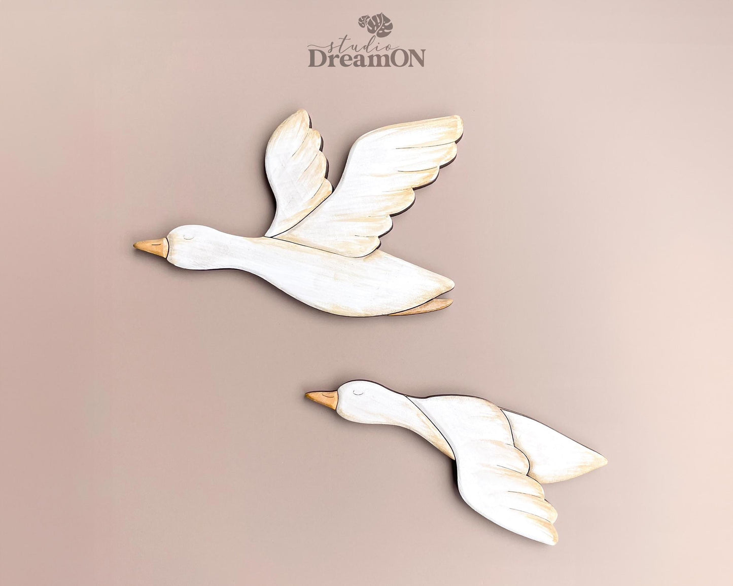 Flying Geese Wood Wall Art Decor - Farmhouse Decor for Wall - Mothers Day Gift - White Duck Girl Room Decor