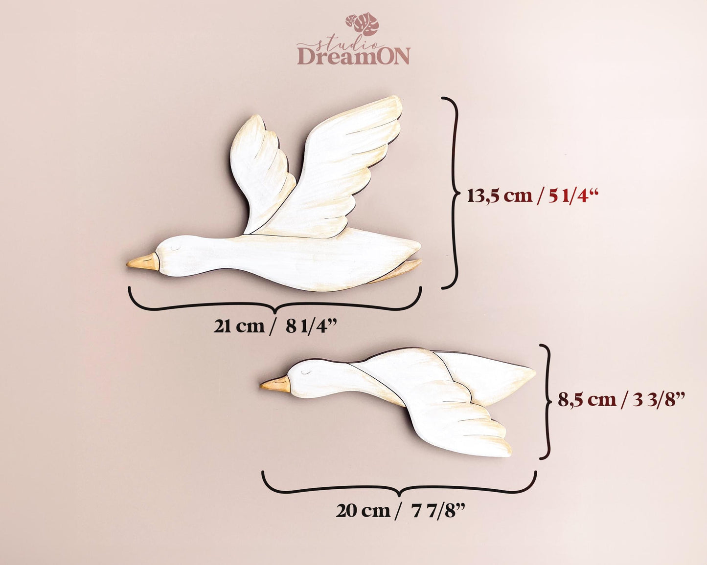 Flying Geese Wood Wall Art Decor - Farmhouse Decor for Wall - Mothers Day Gift - White Duck Girl Room Decor